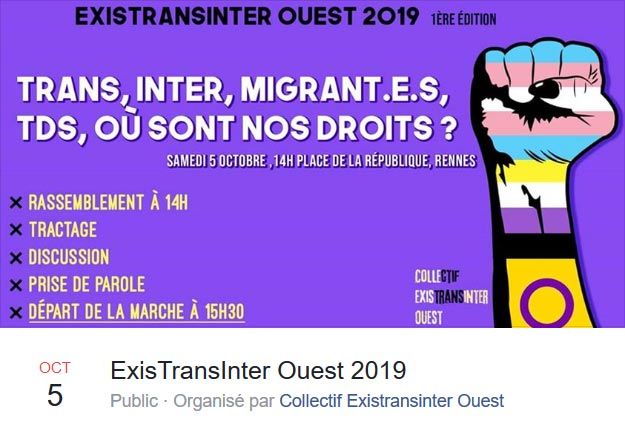 Marche de l'ExisTransInter Ouest  - 5 octobre 2019 - Rennes