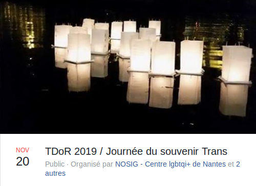 Transgender Day of Remembrance - 20 novembre 2019 - Nantes